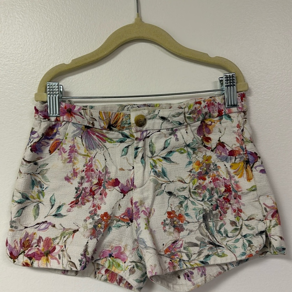 Zara girls cotton printed floral shorts